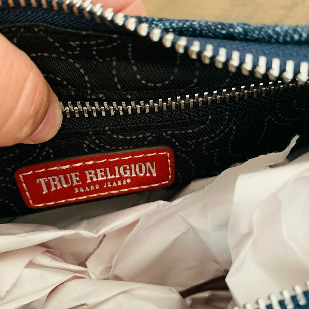 True Religion Denim Shoulder Bag with Red Trim - Picture 9 of 10